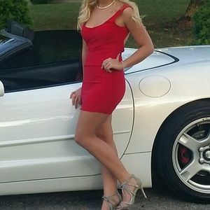 red hoco dress